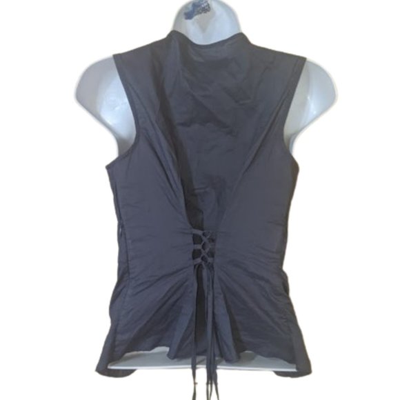 --- Blue Cotton Blouse Top Size 1 / 2 - Picture 4 of 4